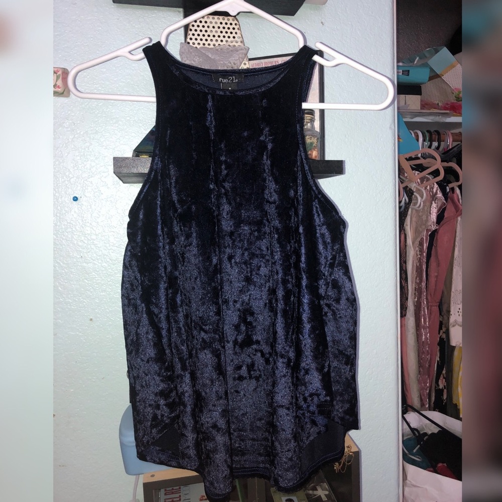 Blue velvet Top
